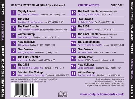 Various Artists - We Got A Sweet Thing Going On Volume 2 - Track Listing